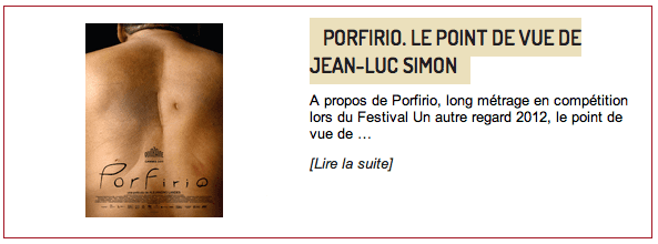 Porfirio, lire l'article de Jean-Luc Simon
