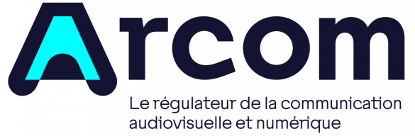 Logo de l'Arcom ; Le régulateur de la communication audiovisuelle et numérique