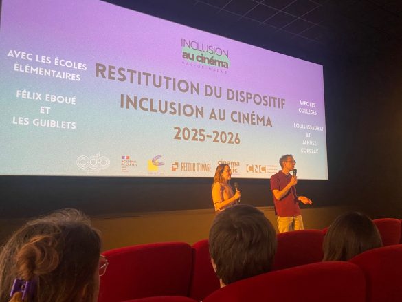Photo de la restitution du projet "Inclusion au cinéma" aux Cinémas du Palais de Créteil.