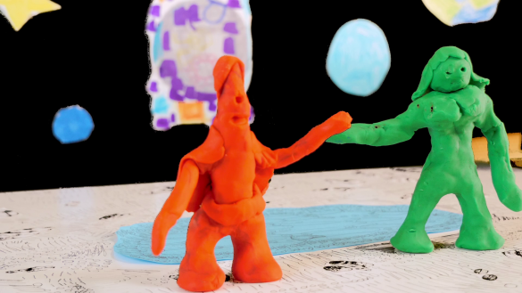 Photo du film en stop-motion "L'aventure dans l'espace" réalisé par les élèves du collège Janusz Korczak 
